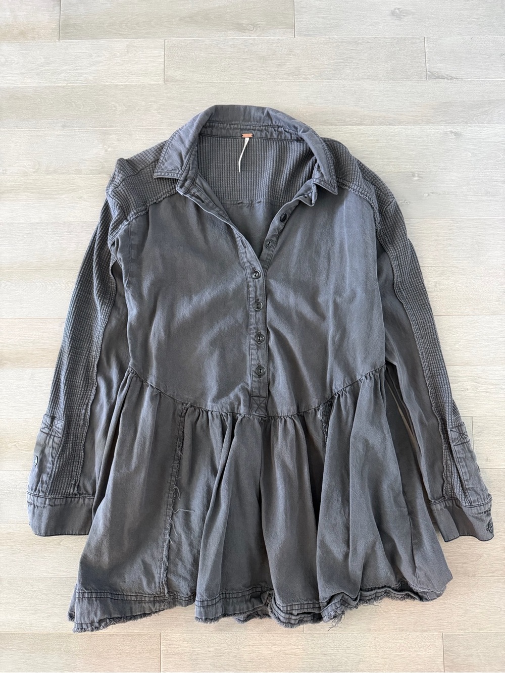 Free People black Denim mini dress